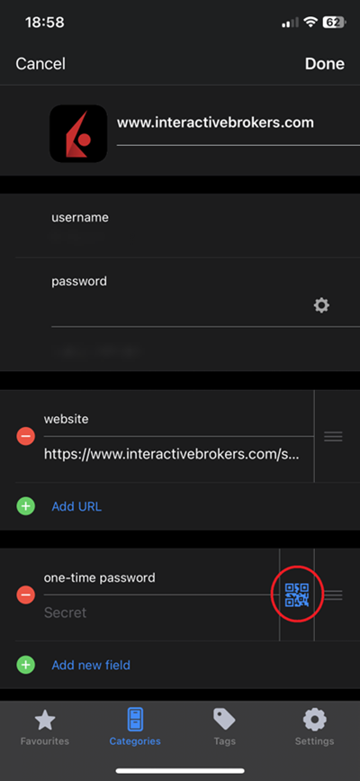 The generic password manager one-time password function
